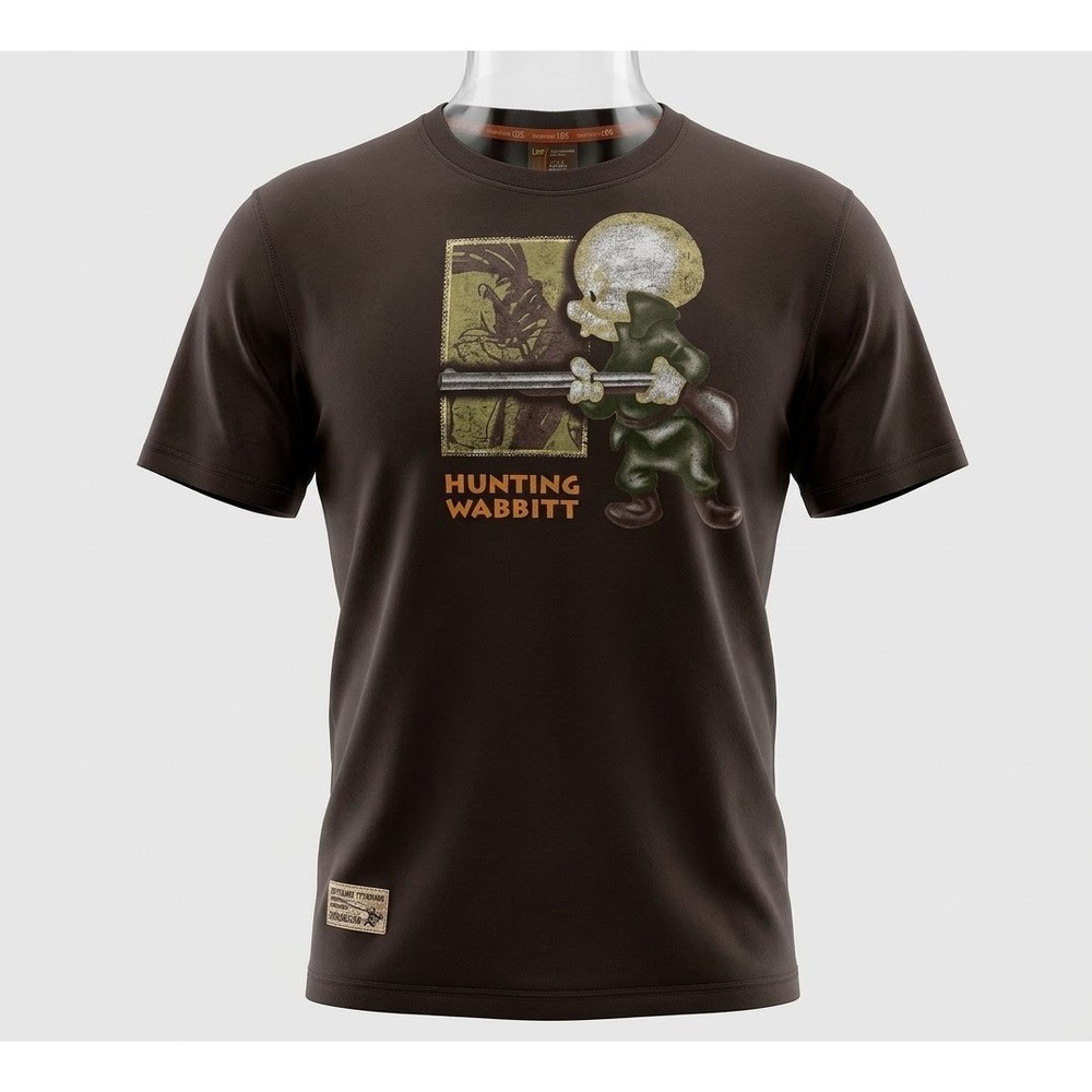 Lot 29 Vintage Men's Elmer Fudd Hunting Wabbit Brown T-Shirt. Size 3XL